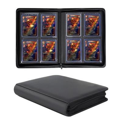 4-Pocket Zippered Card Binder 128 Slot for Yu-Gi-Oh! MTG Pokemon TCG Card Binder, Premium Portable Trading Card Album Collection