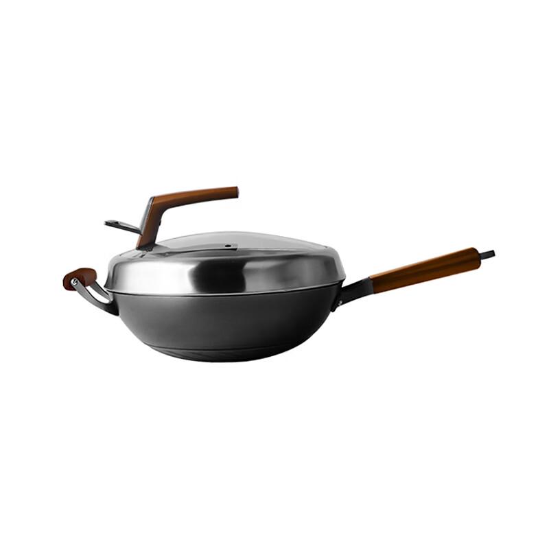 ASD Premium Cast Iron Wok with Helper Handle