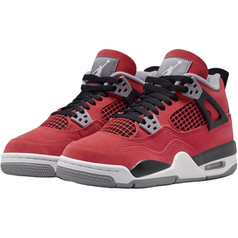 Air Jordan 4 Retro GS Toro Bravo 2026 Scarpe da Ginnastica per Bambini Rosso Fuoco-Rosso Bianco FQ8213-600