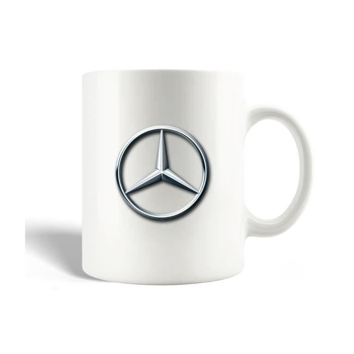 Mug en Céramique - Mercedes - Voiture - Gris - 30cl - Compatible Lave-Vaisselle