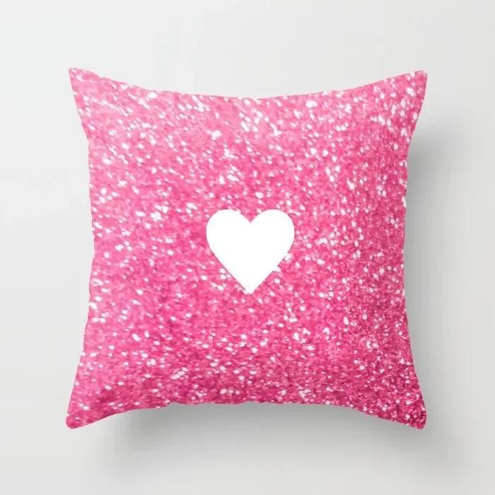 Hot Pink Roses Swan Feathers Geometric Cushion Cover Modern Fashion Nordic Simple Pillowcase Home Decor Sofa Throw Pillows Cover