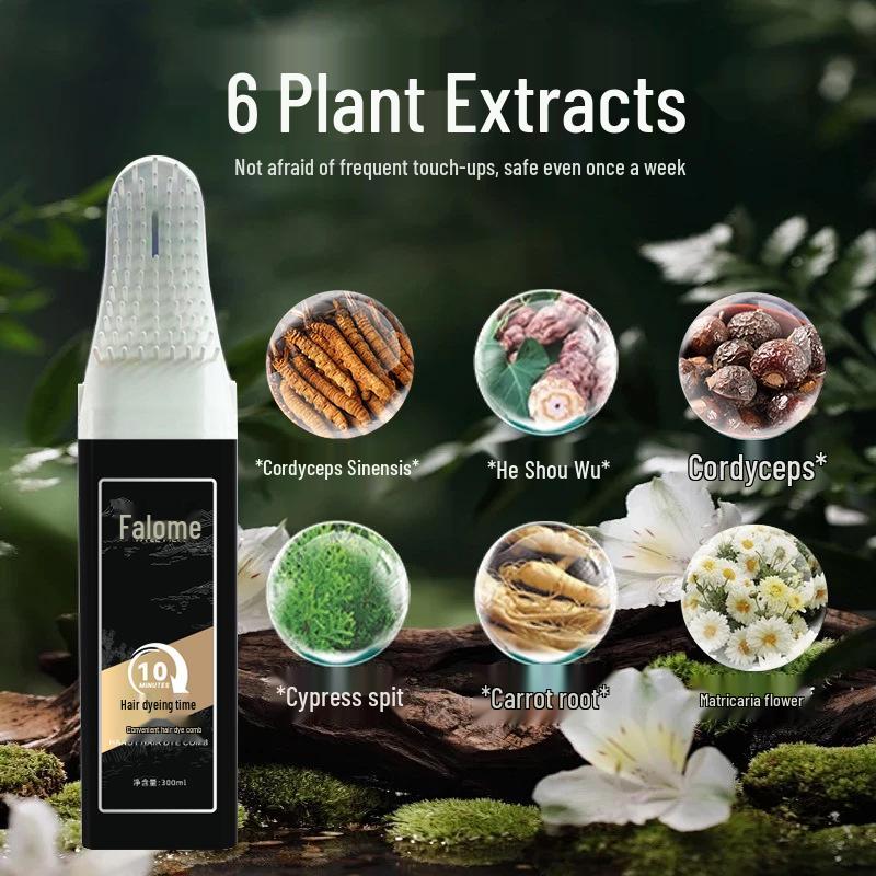 Qiaoneng Natural Black Hair Dye Cream - Smart Gray Coverage for Home Use