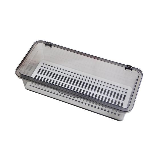 

Прозрачный органайзер для палочек для еды, пищевой класс, полипропилен, экономия места, ящик для столовых приборов, лоток для кухни, гаджет серый