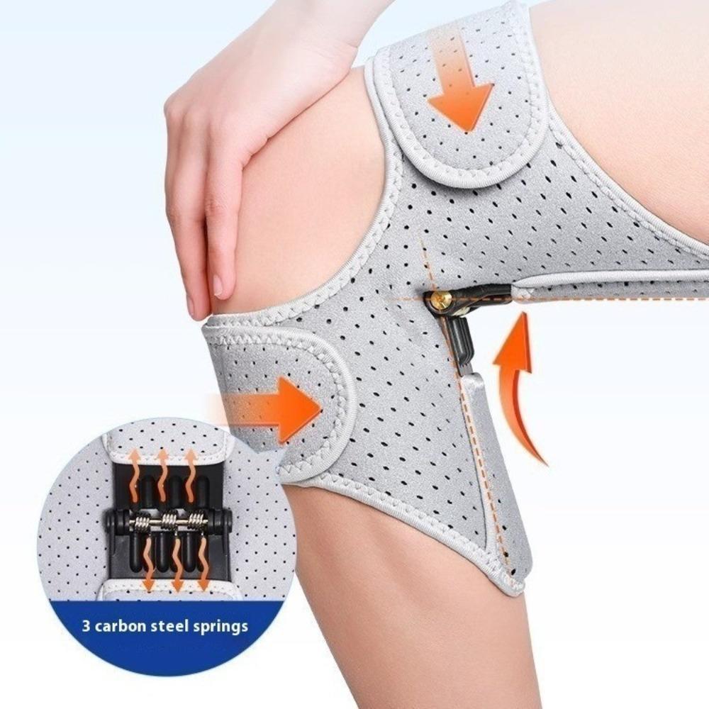 2PCS Non-slip Knee Booster Support Adjustable Spring Force Stabilizer for Knee Power