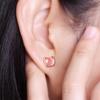 Weihua Fashion Women's Rose Quartz Cat Ear Earrings with Hibiscus Stone