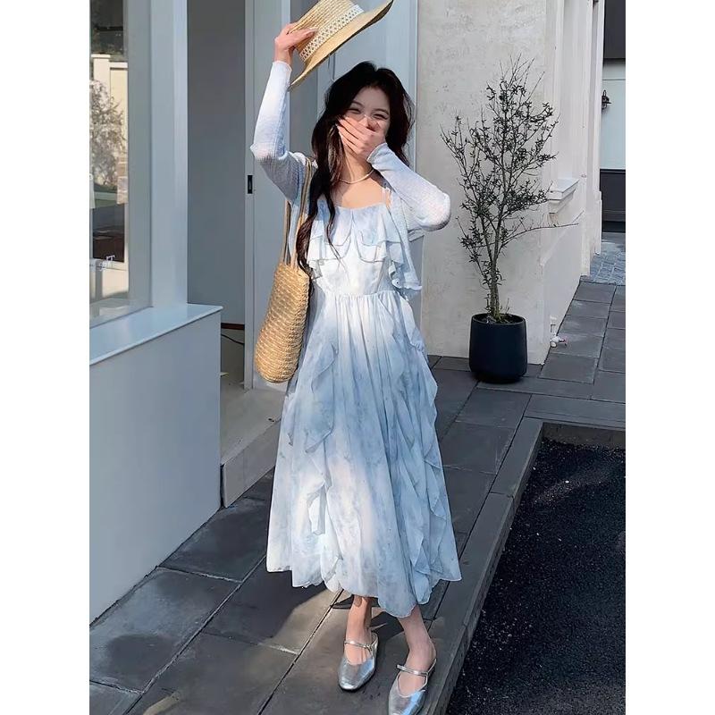French Style Shows Temperament, Elegant Waist, New Niche Design In Summer, Fairy Fluttering Dress Women's Clothing