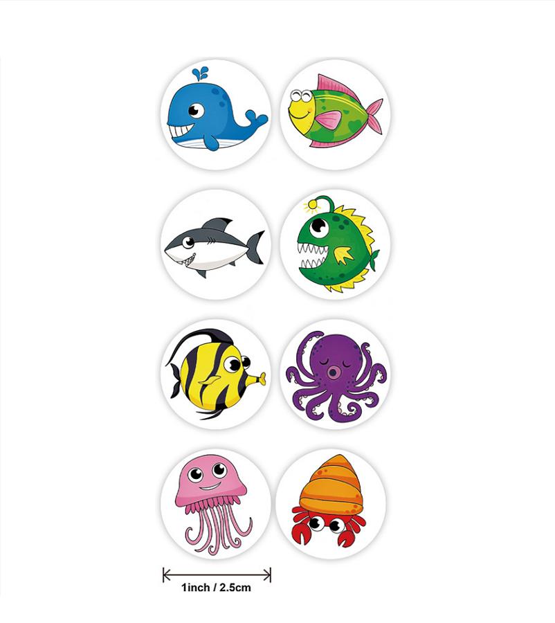 50-500pcs Cute Cartoon Sea fish Stickers For kids Children Reward Label Encouragement Scrapbooking Decoration Stationery Sticker