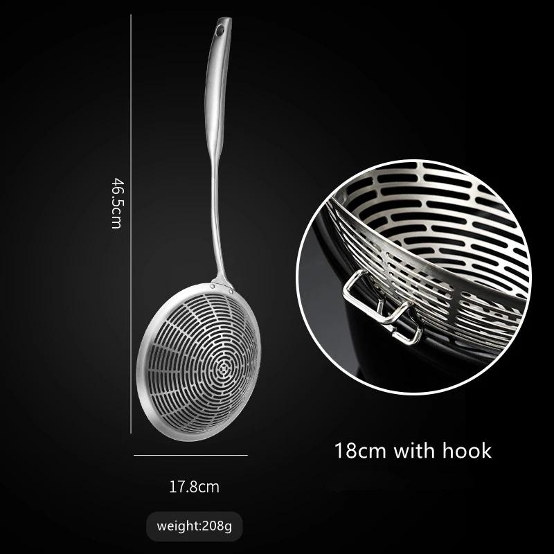 Long Handle Stainless Steel Colander Pasta Hot Pot Oil Filter Strainer Spoon Kitchen Fried Food Net Sieve Spoon Cooking Tools
