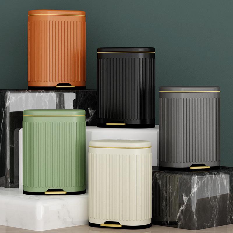 Stainless Steel Soft-Close Foot-Operated Trash Can for Kitchen, Living Room, and Bathroom