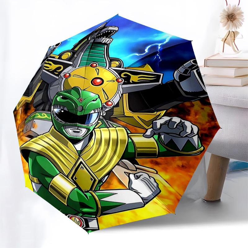 

1pc Power Rangers Megazord Automatic Folding Umbrella - Portable 3-Fold Design with 8-Bone Iron Frame, Outdoor for Fans, Travelers, Daily Use, Gift fo