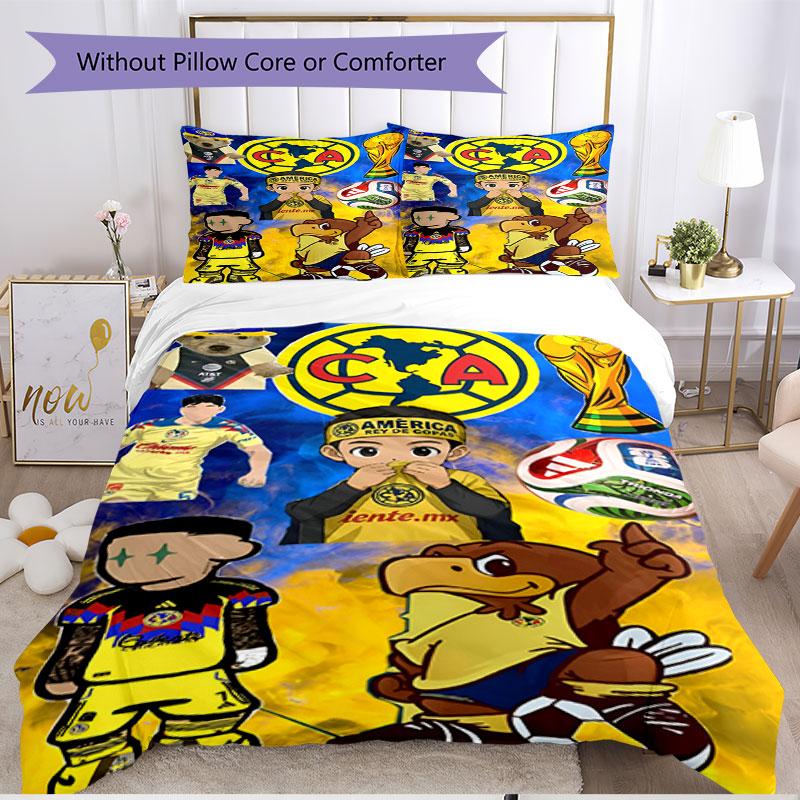3pcs Duvet Cover Set (1*Duvet Cover + 2*Pillowcase, Without Core), Club America Print Soft All‑Season Bedding Set, Home Bedroom Decor Gift
