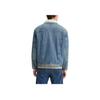 Levis Water-Washed Turn-Down Collar Faux Shearling Denim Jacket Men jackets Blue A5784-0002