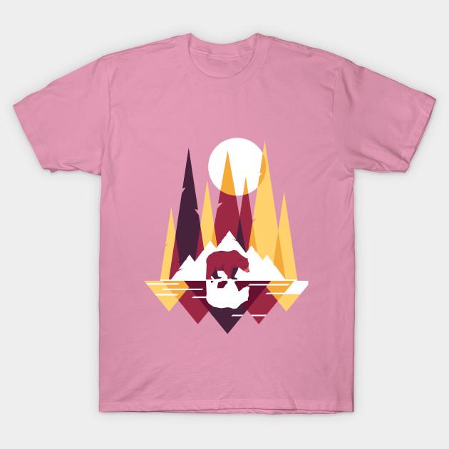 T-Shirt Damen Bär im Wald laufend Harajuku Druck Kawaii T-Shirt Sommer Kurzarm Damen T-Shirt Top Tee