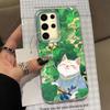 Korean Cute White Cat Vortex Pattern Girls Phone Case for Samsung Galaxy S25 Edge S24 S23 S22 S21 S20 FE Plus Ultra Bags Cover