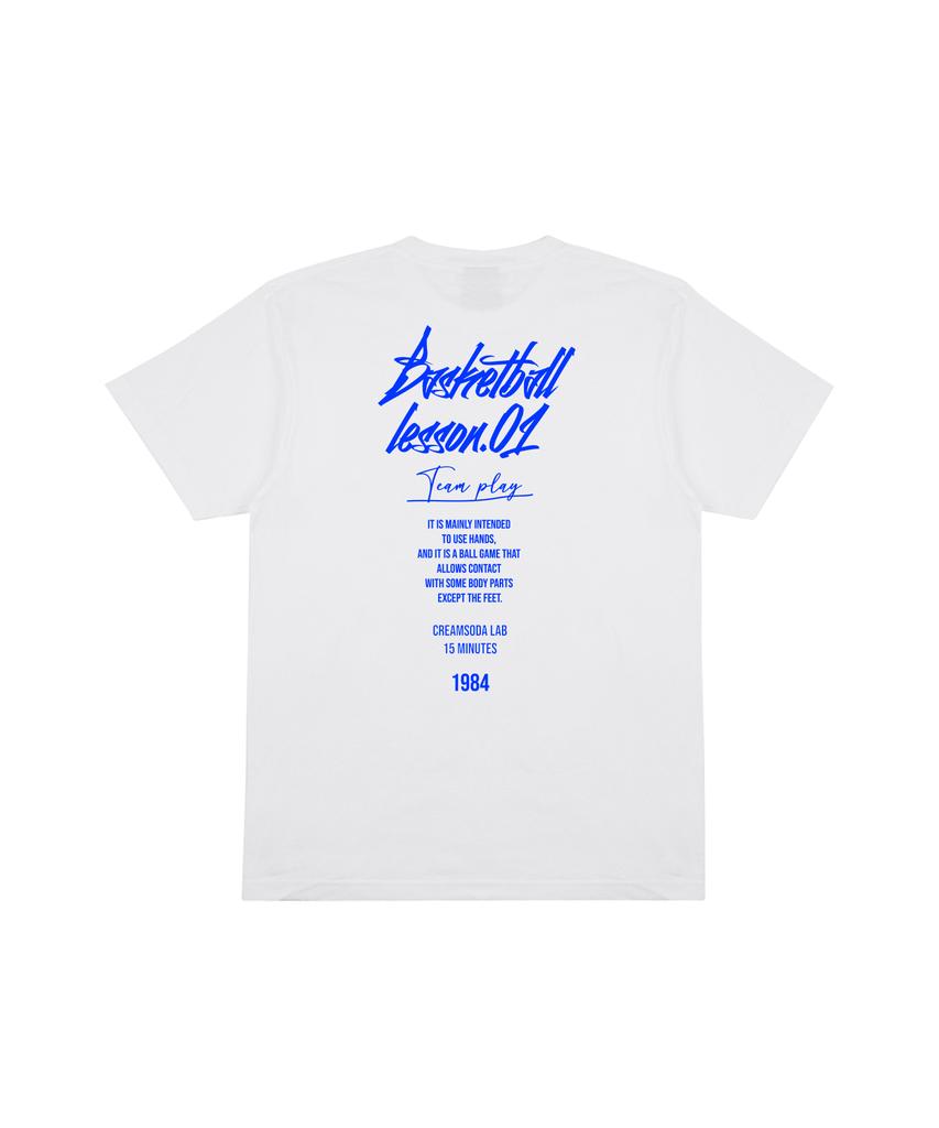 CREAM SODA LAB [2Pack] Quarter Logo Short Sleeve T-Shirt White (Blue) White (Black)