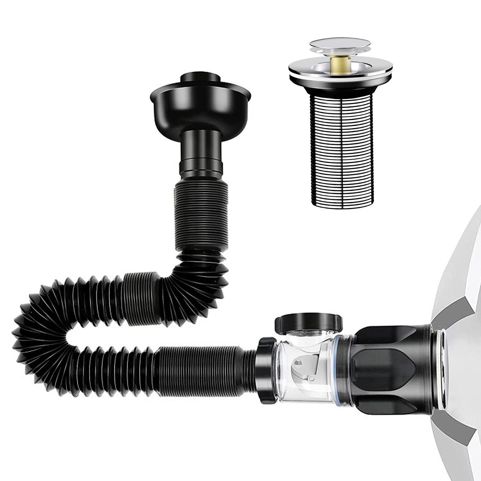 

Универсальная гибкая сливная труба для раковины, сантехническая, гибкая, кухонная, противозасорная, сетка для слива раковины, сливная трубка, аксессуары для раковины