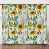 Flower Series Sunflower Digital Printing Curtain Blackout And Punching