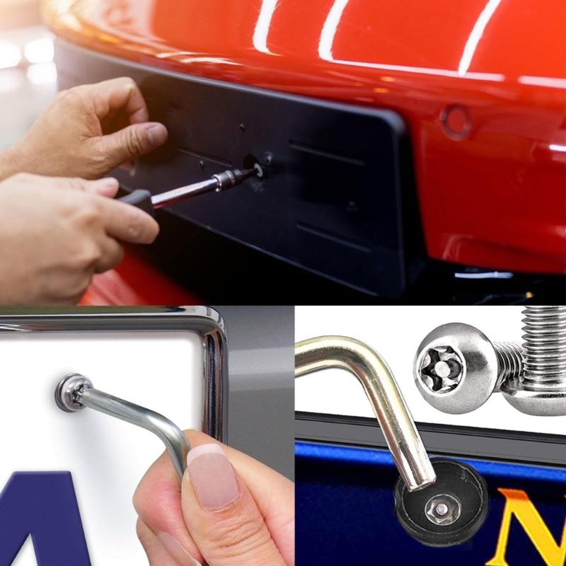 License Plate Holder Screws with Caps Universal Car Number Plate Frame Holder Mounting Fastener Screws & Cover Caps Kit