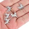 100pcs Silver Alloy Pendant Perforated Horse Keychain Pendant Horse Pendant  Earring Making