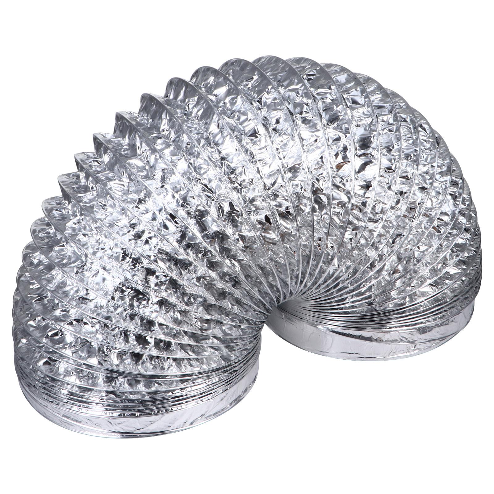 

2M Double Layer Flexible Air Duct Hose Aluminum Foil Vent Pipe Leak Proof for Kitchen Exhaust Hvac Installation China Mainland