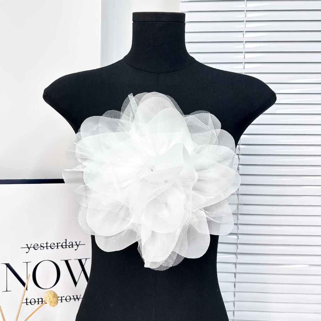 26 cm Große Chiffon-Korsage-Accessoires, Brosche für Hochzeitsfeier-Tanzkleid, Blumen-DIY-Zubehör