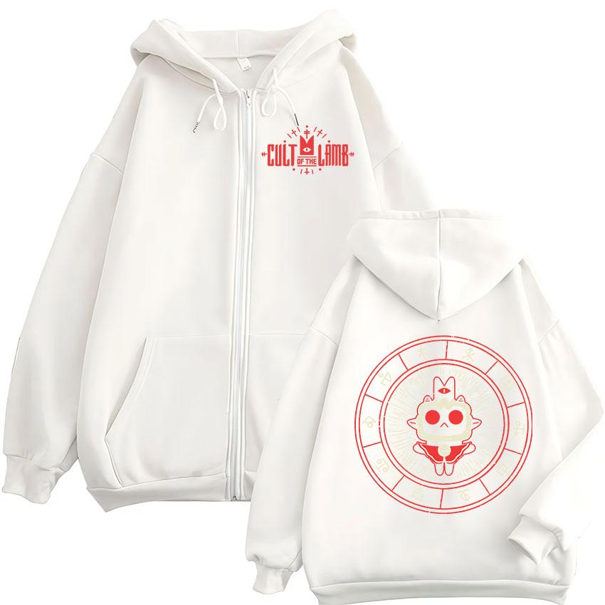 Cool Cool New Game Cult of The Lamb Zipper Hoodie Men Women Vintage Long Sleeve Fashion Jacket Sweatshirt Coats