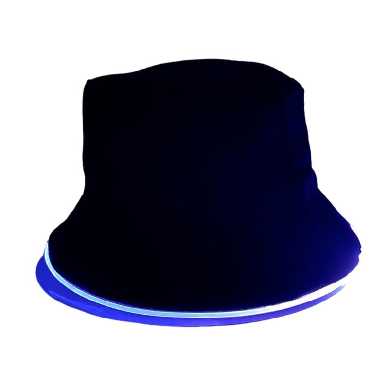 

LED Foldable Fisherman Hat Light Up Breathable Unisex Headwear For Hiking Vacations Daily Use