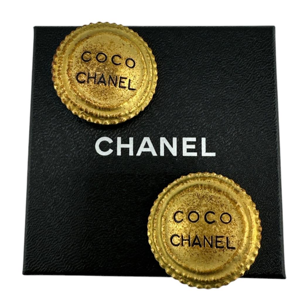 CHANEL Vintage large Circle Earring gold Women Used