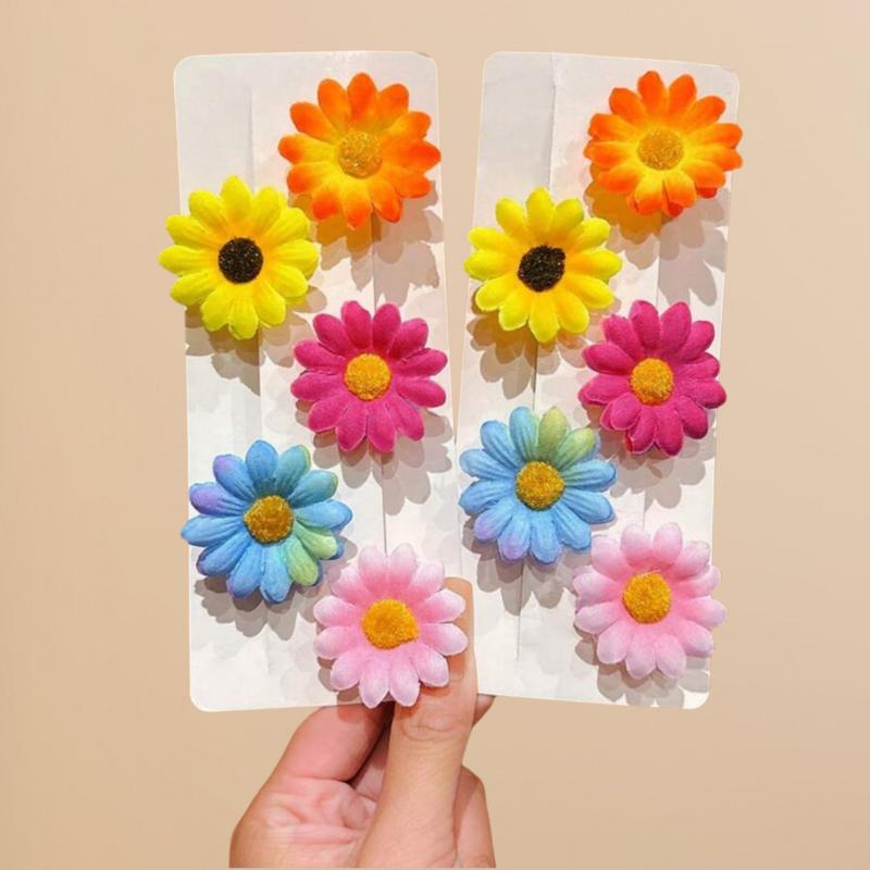 10 st Söta Blomsterhårnålar Färggranna Solros Sidbensklämmor Lämpliga för Dagligt Bruk Som Håraccessoarer Gåvor