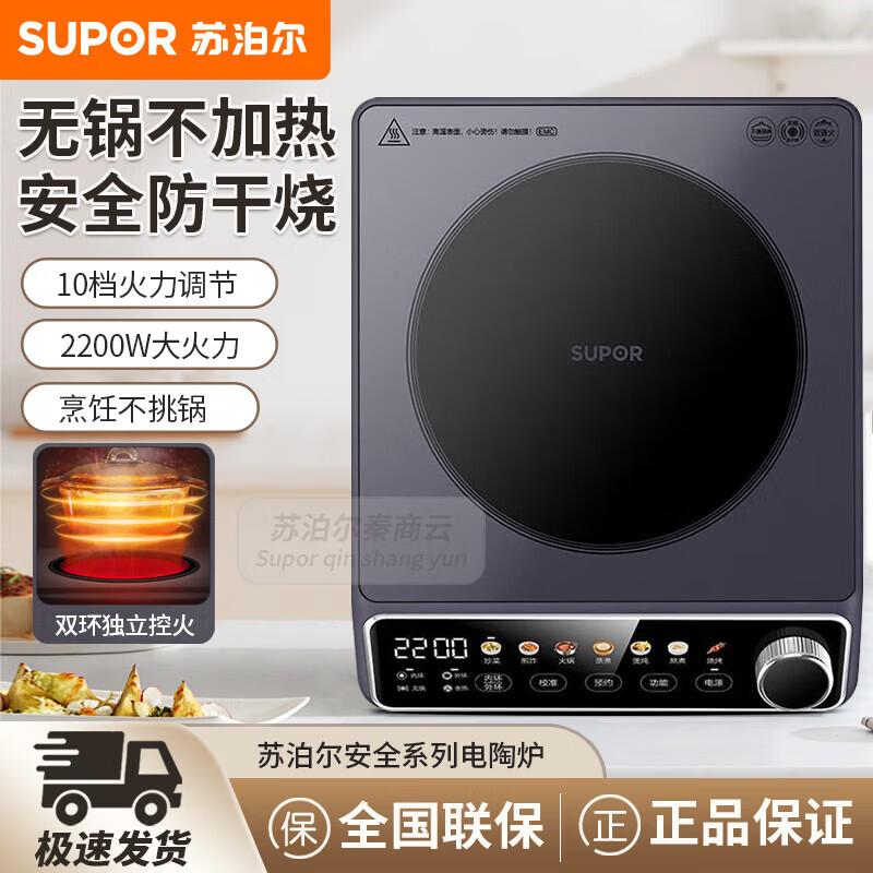 Электрическая керамическая плита SUPOR C22-CS60 2200 Вт с двойным кольцом управления, штекер CN (адаптер в комплекте)