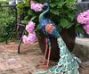 Wrought Iron Peacock Display Stand Creative Vintage Figurine Outdoor Garden Decor Window Display Ornament  Peacock Decoration