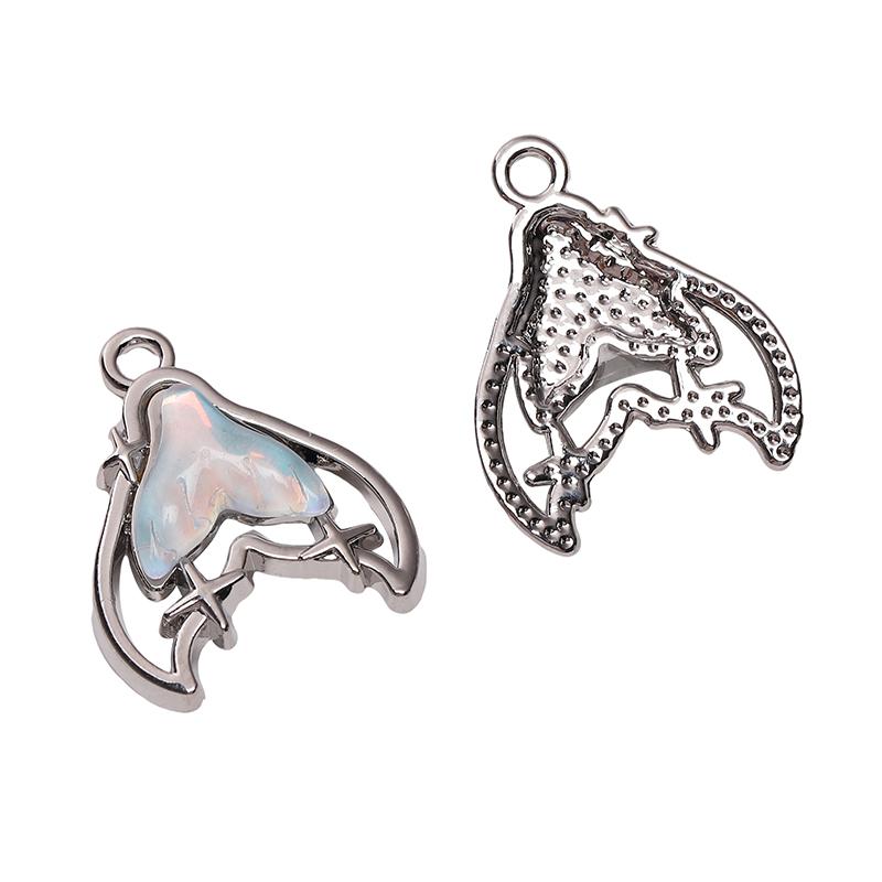 1pc/bag Alloy Inlaid Glass Pendant DIY Bracelet Necklace Earrings Jewelry Accessories