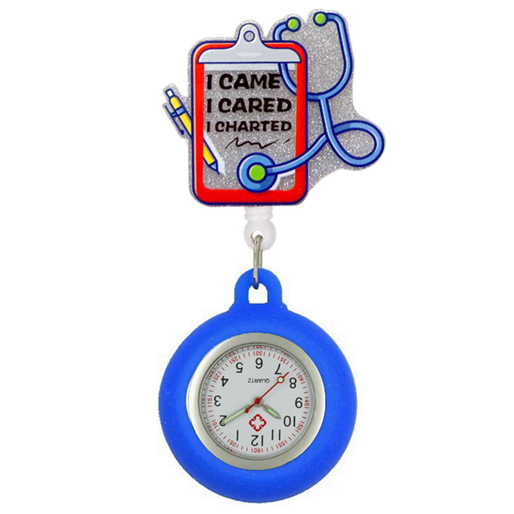New Acrylic Retractable Nurse Badge Reel Pocket Watches Clip Hang Clockfashion Medical Doctor Id Card Holder Lanyard