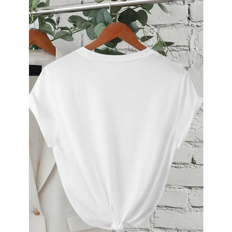 European Size 2026 New Summer Women's Elegant Blue Floral Print Short Sleeve Fashion Personality Casual Comfortable Figure-Flattering Ice Fabric