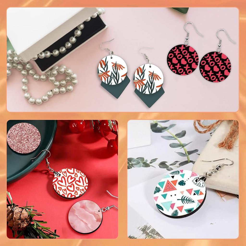 ZOCONE 60 Pcs Sublimation Earrings Blank Bulk, Sublimation Printing Earrings Unfinished Rectangular Heat Transfer Earring Pendant with Earring Hooks