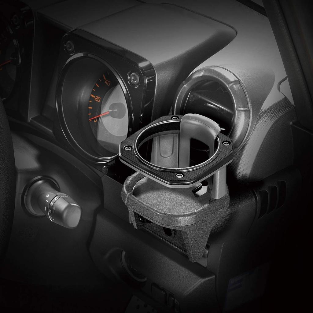 Carmate NZ588 Drink Holder for Suzuki Jimny JB64/JB74, RHD, 4-Position Mount, Slide-Wall 53–74 Mm, Black