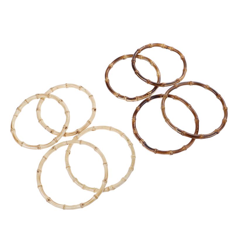 1Pair Round Bamboo Bag Handle For Handcrafted Handbag Diy Bags Accessories