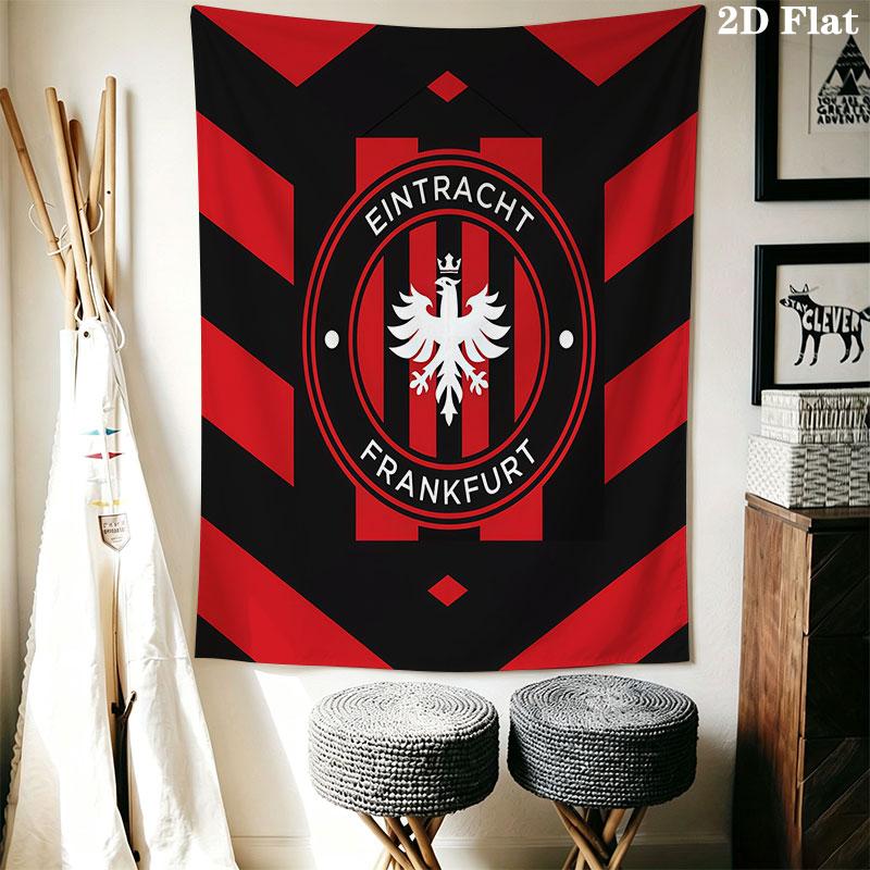 Eintracht Frankfurt Logo Wandbehang Bedruckte Stoffdecke Dekorative Wandteppiche für Schlafzimmer Wohnzimmer Heimdekoration