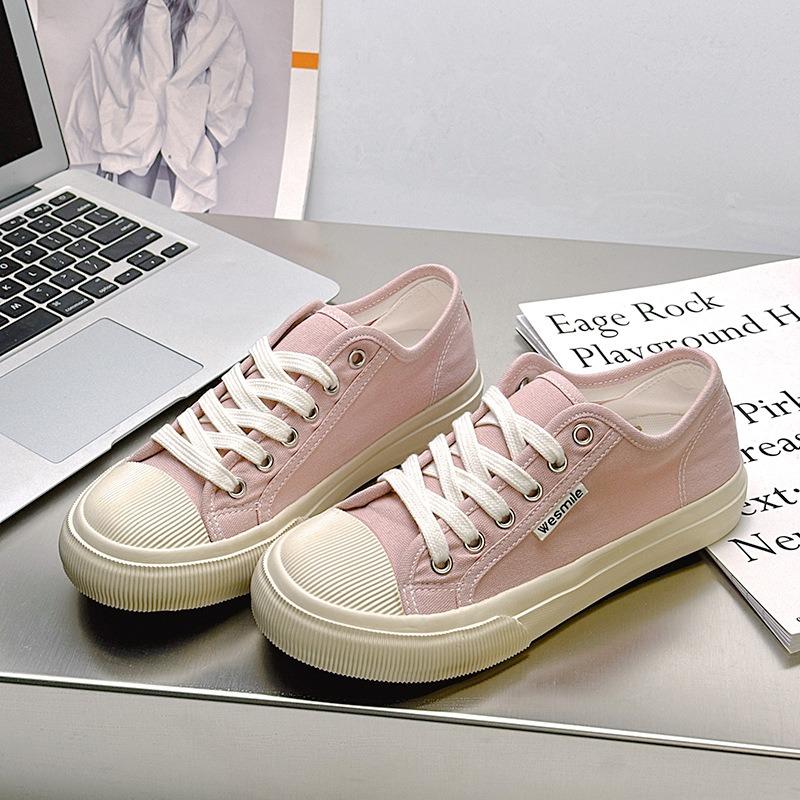 -Canvas Shoes Women's Spring and Summer New Flat-bottomed Casual Women's Single Shoes Versatile Soft-soled White Shoes Women