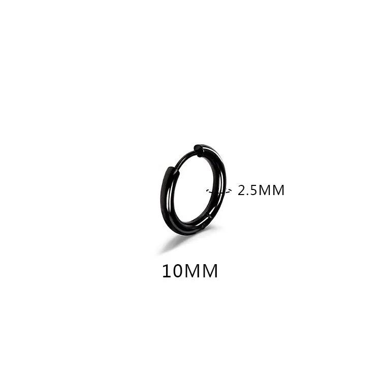 LATS 2024 New Simple Stainless Steel Small Hoop Earrings for Women Men 8mm To 20mm Round Cartilage Ear Piercing Fashion Jewelry