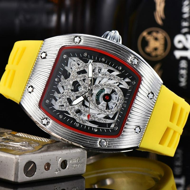 Business fashion transparent alloy watch case European and American pointer quartz watch