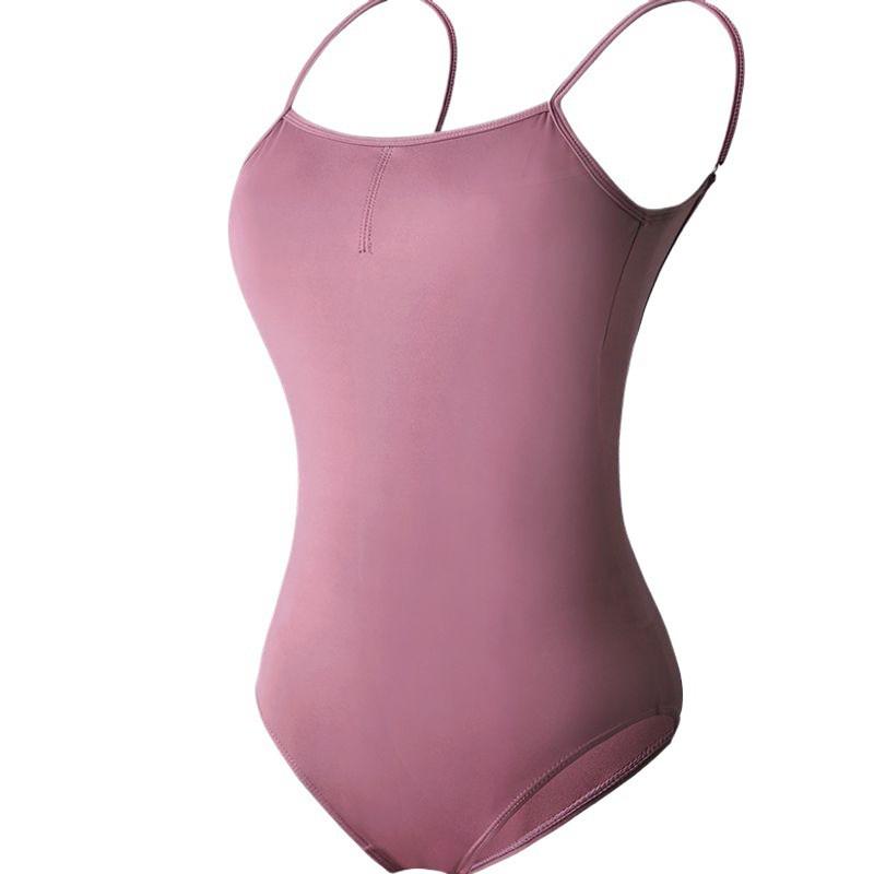 Womens High-Waist Ballet Leotard With Spaghetti Straps Dance Practice Adult Training Gymnastics Performance