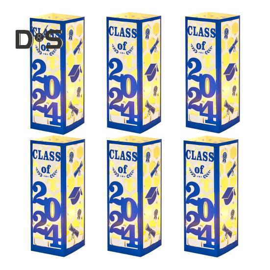 6 ks osvětlených maturitních dekorací, lucerny pro ročník 2025, maturitní dekorace s LED světlem pro maturitní večírek na vysoké škole a střední škole