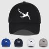 Soccer Bicycle Kick Print Baseball Cap Adjustable Unisex Cotton Football Fan Sun Hat