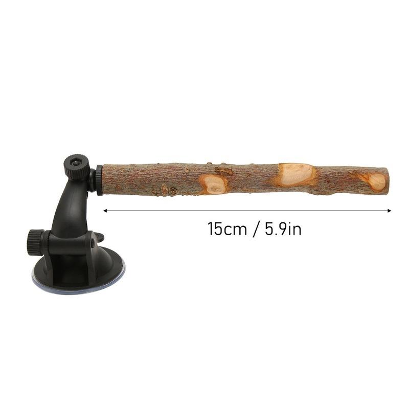 Non-Slip Bumpy Texture Wood Parrot Perch Easy Installation Adjustable Design Bird Standing Stick Replaceable Suction Cups