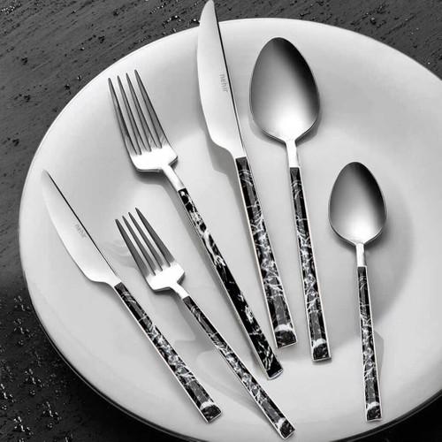 

Nehir Tulıp Silver Siyah Mermer 36 Parça Çatal Bıçak Kaşık Takımı