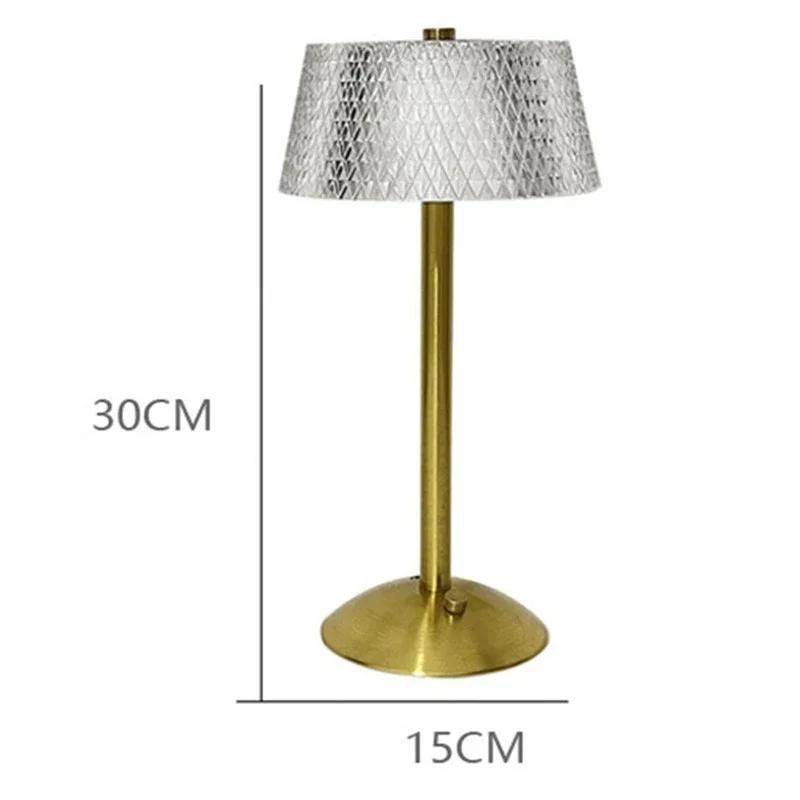 Luxury LED Table Lamps Touch Rechargeable Tricolor Light Bedroom Study Bedside Atmosphere DesDecoration Glass LED Night Lamps