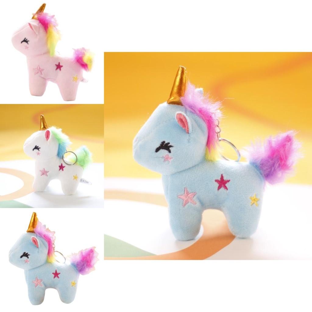 Adorable Rainbow Unicorn Plush Keychain Wholesale Pony Doll Pendant For Girls' Backpacks