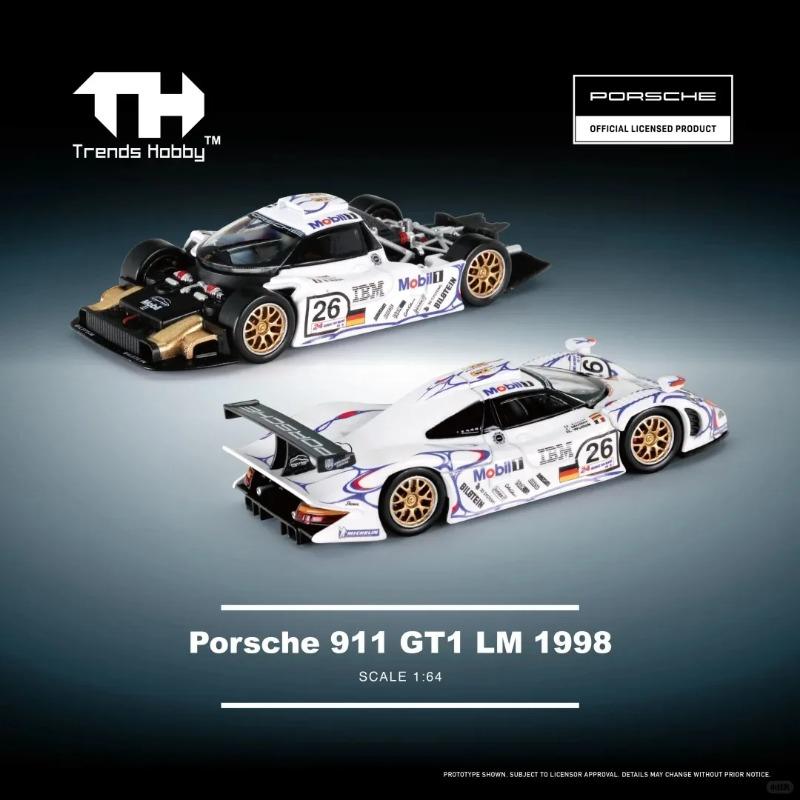 Trends Hobby 1:64 Porsche 911 GT1 LM 1998 Alloy Diecast Car Model Collectible