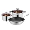 Lechu Heli 201 Stainless Steel 3-Piece Cookware Set